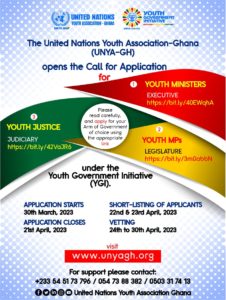 Read more about the article ➖➖➖➖➖➖UNYA-GH 🇬🇭 YGI Opens Call for Application  ➖➖➖➖➖➖